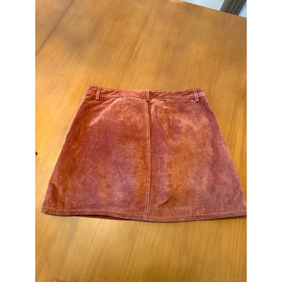 BLANKNYC Leather Mini Skirt‎ Copper Bronze Pockets A Line Casual Fashion - Picture 3 of 7